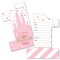 Big Dot of Happiness 1st Birthday Little Princess Crown - Shaped Fill-in Invites - Princess Birthday Party Invite Cards with Envelopes - Set of 12
